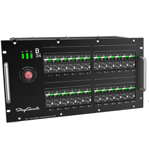 STAGESMARTS B-24  PDU 63A CEE 24 x 16A, 4 x Socapex 19
