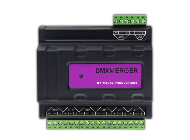 VISUAL PRODUCTIONS DMX Merger 6 inn, 1 ut, LTP/HTP, DIN