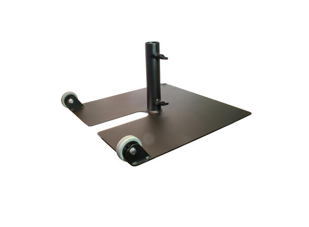 DOUGHTY baseplate for Ø48mm rør Med 2 hjul