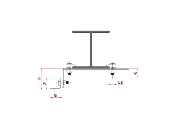 DOUGHTY bjelkeklemme 230-300mm Med avtagbar vinkelbrakett