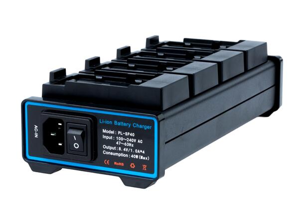 FXLION PL-SP40 quad lader for NP-F/D54 For Sony NP-F og Panasonic D54 serie