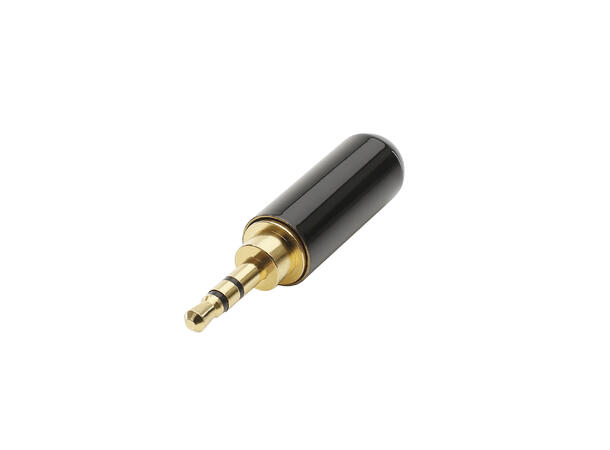 HICON HI-J25S01-BLK 2.5mm MiniJack han Stereo. Maks kabel Ø3.8mm