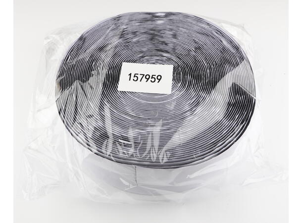 KAGU Borrelås m/tape 50mm x 25m, Sort Hook & Loop, begge med dobbelsidig tape