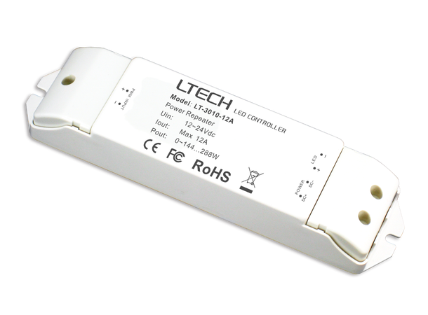 LTECH repeater for LED strip. 1 kanal 12-24VDC, 1 x 12A