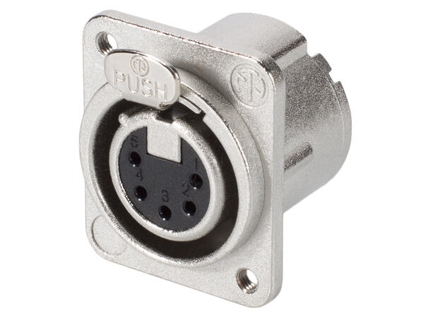 NEUTRIK NC5FDLX-M3 5-pin XLR hun, chas. Nikkel. For D-panel, M3 gjenger