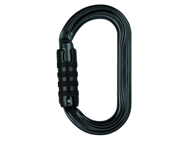 PETZL OK Karabinkrok med triactlås 25kN, sort, aluminium, selvlåsende