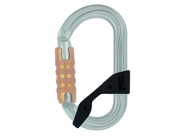 PETZL OK Karabinkrok med triactlås 25kN, sort, aluminium, selvlåsende