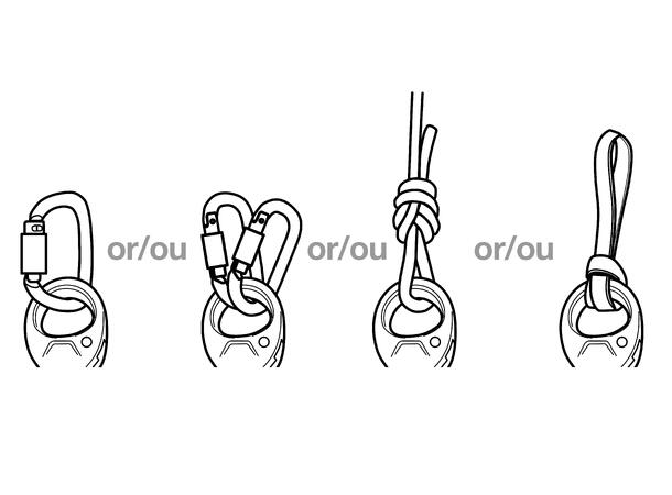 PETZL SPIN L1 Trinse Sort, for 7-13mm tau, med svivel