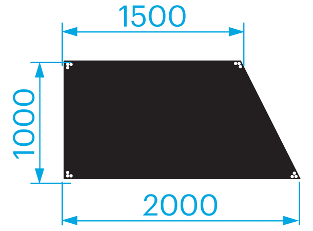 PROLYTE SM-D StageDex Basic scenepodie Trapes, 1,5x1x1,5M, Ubehandlet, Høyre