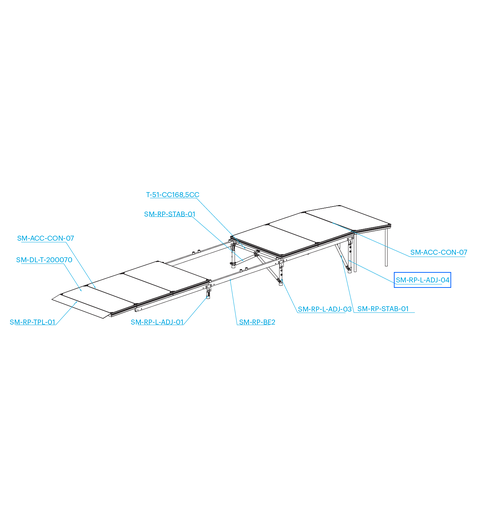PROLYTE SM-RP StageDex ben teleskopisk Ben For StageDex Rampe nivå 4