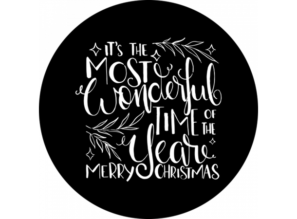 Prolights Gobo xmas Wonderful Time 1 F size,  Black and white