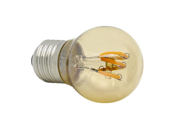 SBL LED filament pære E27, 3W. 2200K Ra>95. Ø45mm x H 75mm. Amber glass