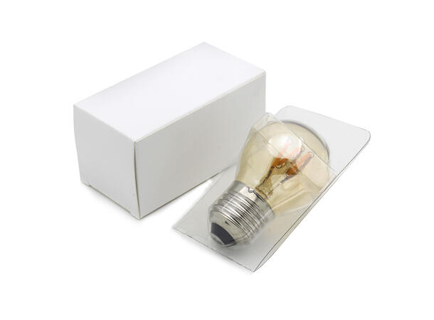 SBL LED filament pære E27, 3W. 2200K Ra>95. Ø45mm x H 75mm. Amber glass
