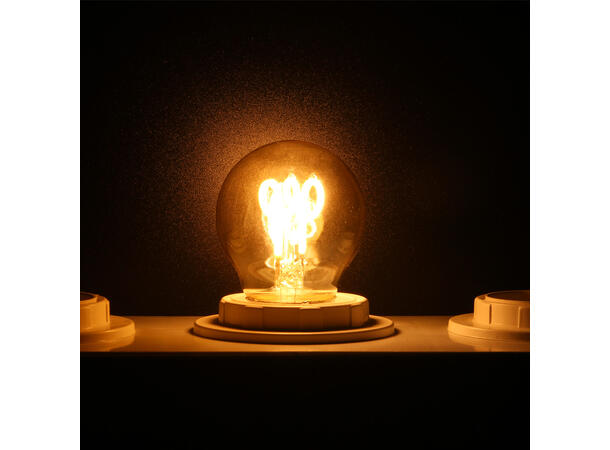 SBL LED filament pære E27, 3W. 2200K Ra>95. Ø45mm x H 75mm. Amber glass