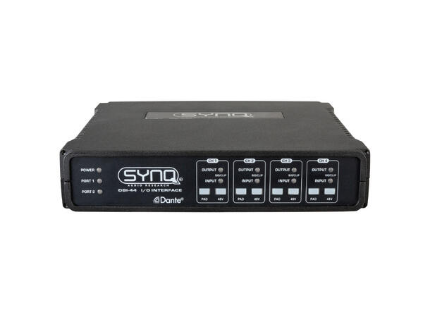 SYNQ DBI-44 Dante Audio bridge 4  x ut, 4 x inn,  8 x 8 Matrix, GPI/GPO