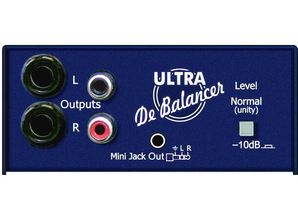ARX Ultra De Balancer, Stereo XLR inn. Jack, Minijack og RCA ut