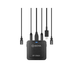 BOYA BY-DM20 dobbel myggmikr. m/mikser Interface for IOS/Android og PC/Mac