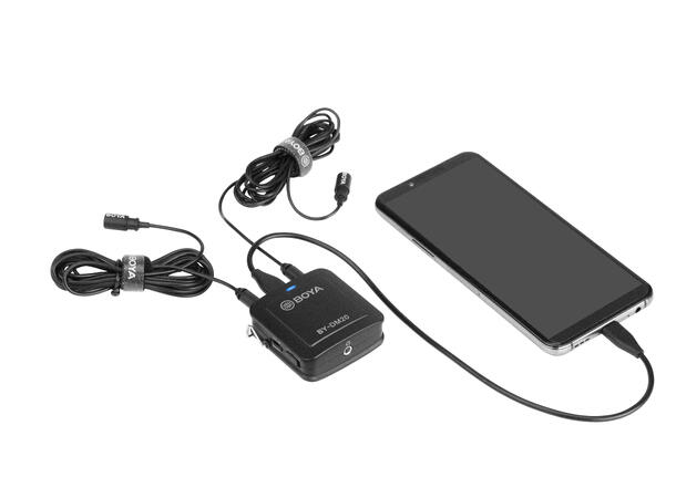 BOYA BY-DM20 dobbel myggmikr. m/mikser Interface for IOS/Android og PC/Mac
