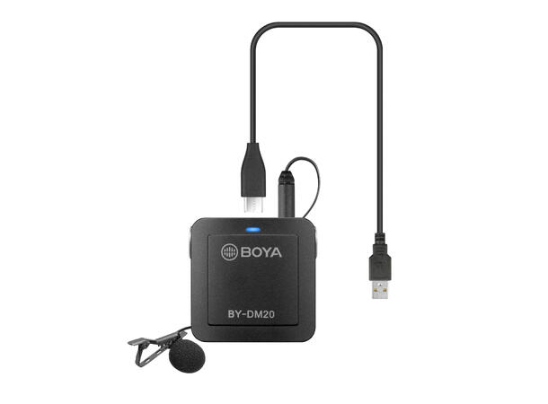 BOYA BY-DM20 dobbel myggmikr. m/mikser Interface for IOS/Android og PC/Mac