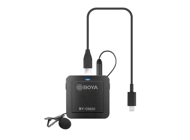 BOYA BY-DM20 dobbel myggmikr. m/mikser Interface for IOS/Android og PC/Mac