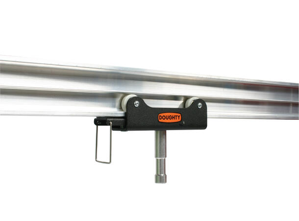 DOUGHTY vogn for studio rail m/16mm han 4 Hjul. SWL 50Kg