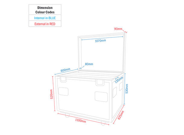 ELUMEN8 Batten Flightcase 8 x Tour batten, 720 x 1100 x 625mm