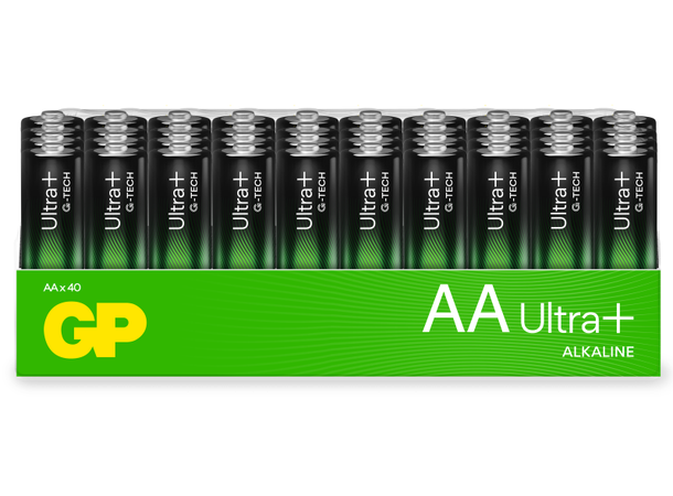 GP Ultra Plus Alkaline AA-batteri Pakke á 40 stk.