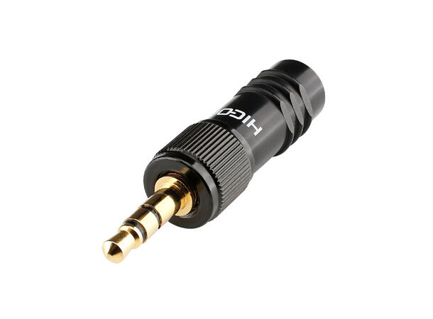 HICON HI-J35S-SCREW-M 3.5mm MiniJack han Stereo. Maks kabel Ø 5.8mm