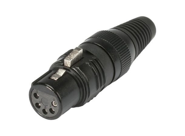 HICON HI-X5CF-M 5-pin XLR hun for kabel Sort. Metall bakstykke