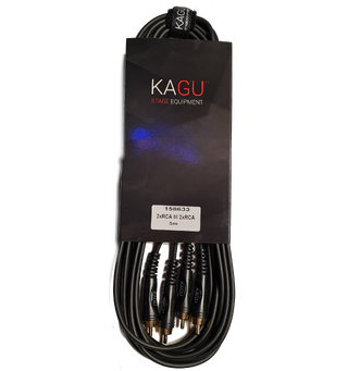 KAGU 2 x RCA til 2 x RCA, 5 meter Sort