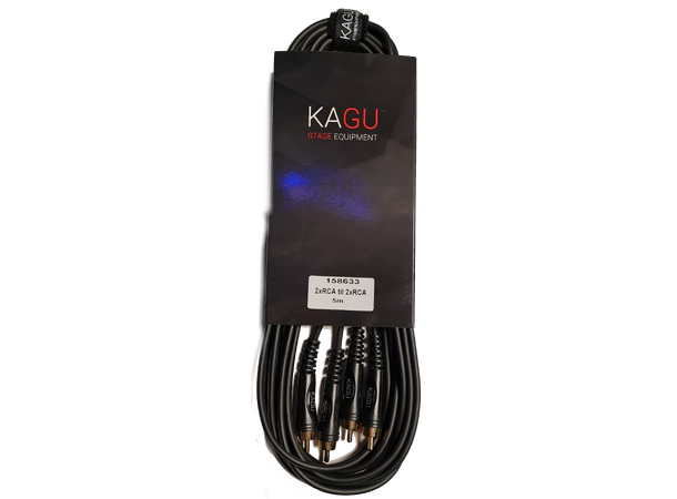 KAGU 2 x RCA til 2 x RCA, 5 meter Sort