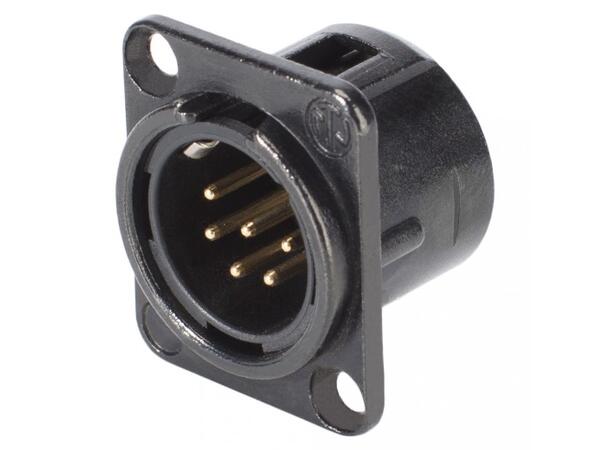 NEUTRIK NC6MDL1-b 6pi XLR Chassi "D" Sort