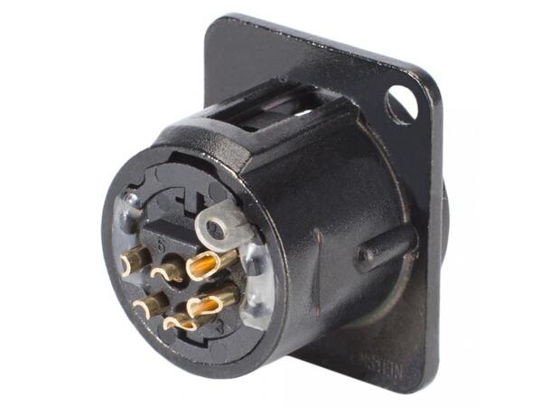 NEUTRIK NC6MDL1-b 6pi XLR Chassi "D" Sort