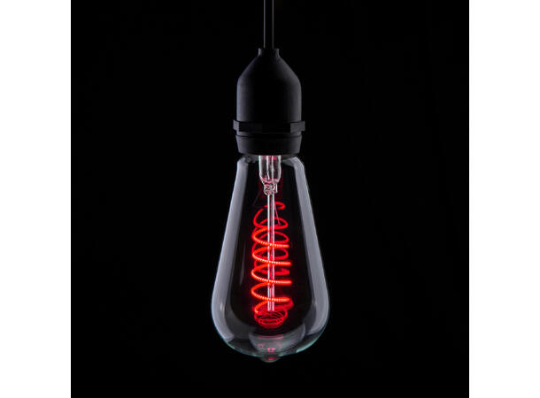 PROLITE LED Filament pære, Funkyfil E27 4W, Red, Ikke dimbar