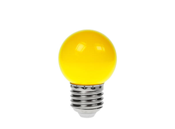 PROLITE LED Polycarbonate pære, E27 1W, Golf, Ikke dimbar,Yellow