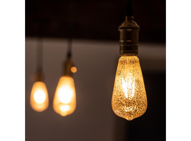 PROLITE LED filament pære, E27 4W, 2100K, Dimbar, Crackle