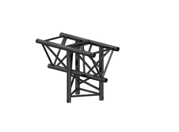 PROLYTE X30D-C018 Trekant hjørne 3-Veis T, Sort, Ø51x2mm, Vertikal Ned