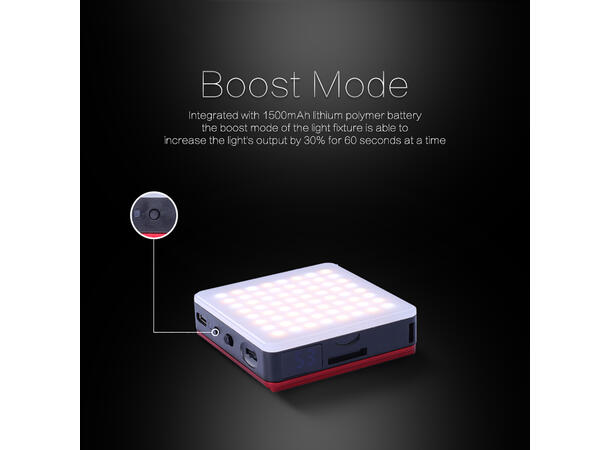 SBL S-64 Kompakt LED Lys 1500mAh batteri, CRI 95+, 3200-5600K