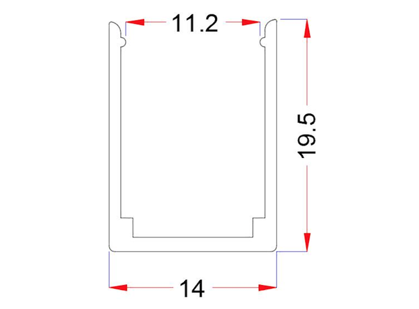 SBL festebrakett for 12x20mm Neoflex Aluminium. Pakke á 10 stk