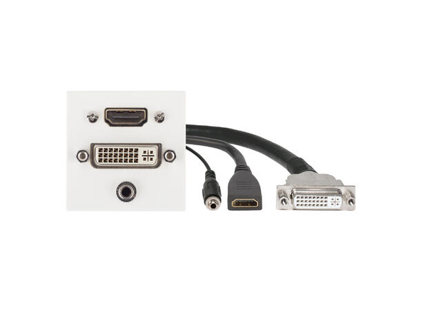 SOMMER W45W-3987 SYSWALL45 Modul Hvit. HDMI/DVI/3.5mm MJ. Kabel ut