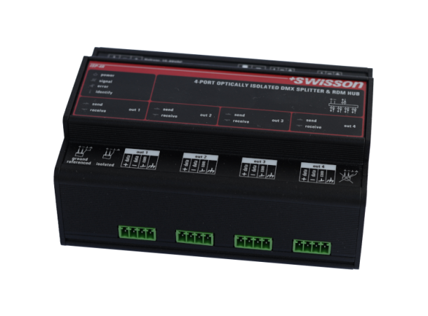 SWISSON ISP-6R-RJ45 DMX/RDM Splitter DIN Rail, RJ45, 6 Out, ALTERNATIVE