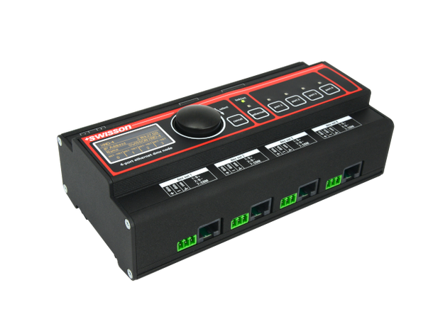 SWISSON XND-4D Ethernet DMX Node DIN rail. Art-Net og sACN. 4 univers