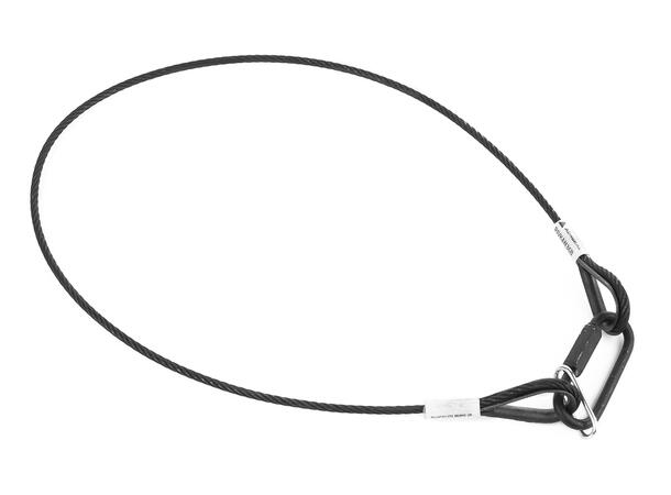 ADMIRAL Safety cable, certified, 3mm WLL 8kg, 60 cm, Sort