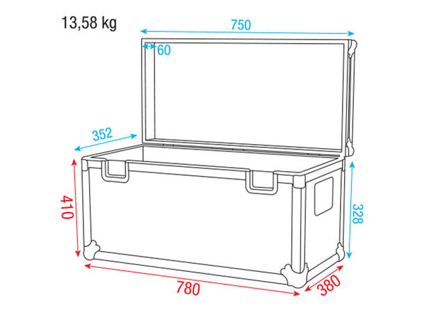 DAP D7422B multipurpose flightcase 780x380x410mm