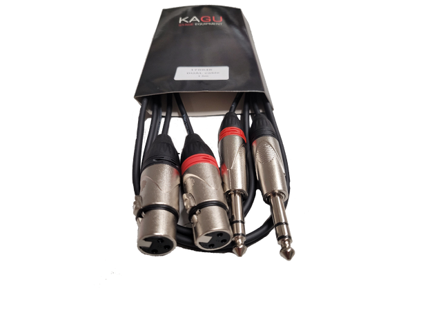 KAGU Audiokabel TRS - XLR hun, 3m