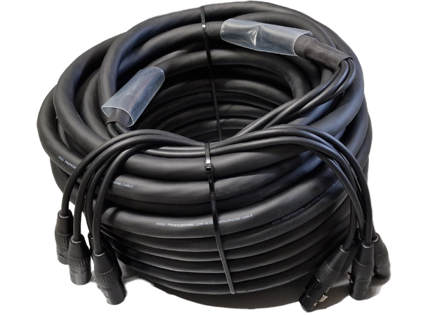 KAGU Multikabel audio 4 x 0,22mm², 24m Seetronic XLR Han - Hun, Sort