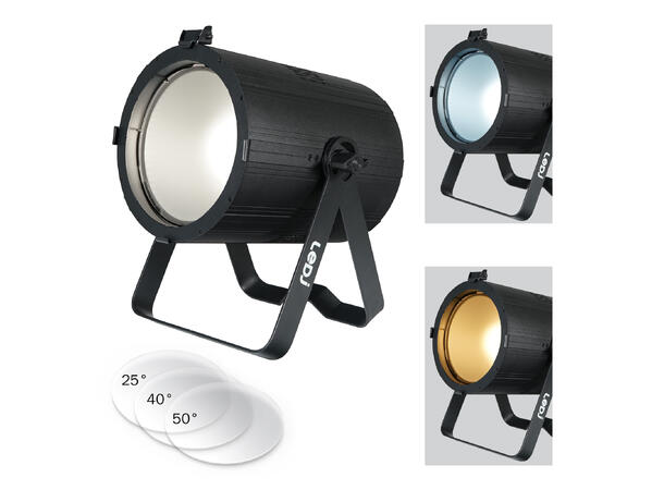 LEDJ 200W COB CW/WW Par 25°, 40° and 50° linser inkludert