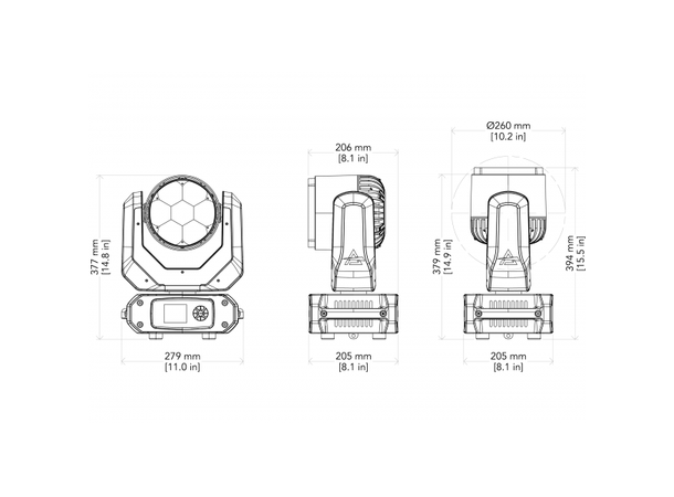 PROLIGHTS JETWASH7WH Moving head 7 x 20W RGBW, 4° - 55°, Hvit
