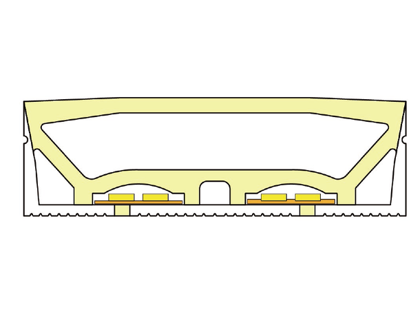 SBL Silikonprofil kit 100 x 30mm 5m, Komplett kit, Uten LED Strip, Hvit