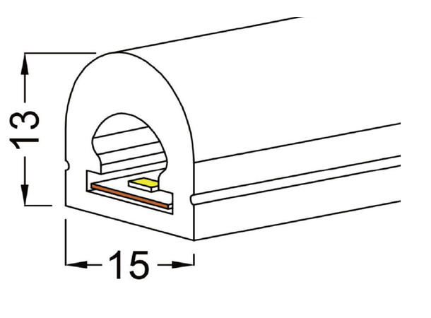 SBL Silikonprofil kit 15 x 13mm 5m, Komplett kit, Uten LED Strip, Hvit